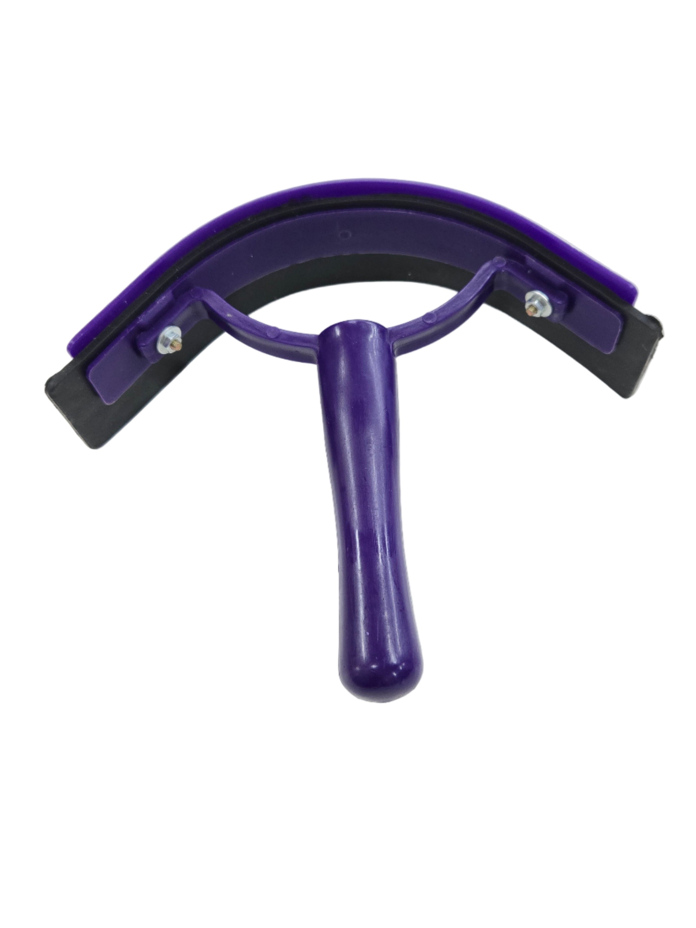 Purple and black archery bow sight on a white background